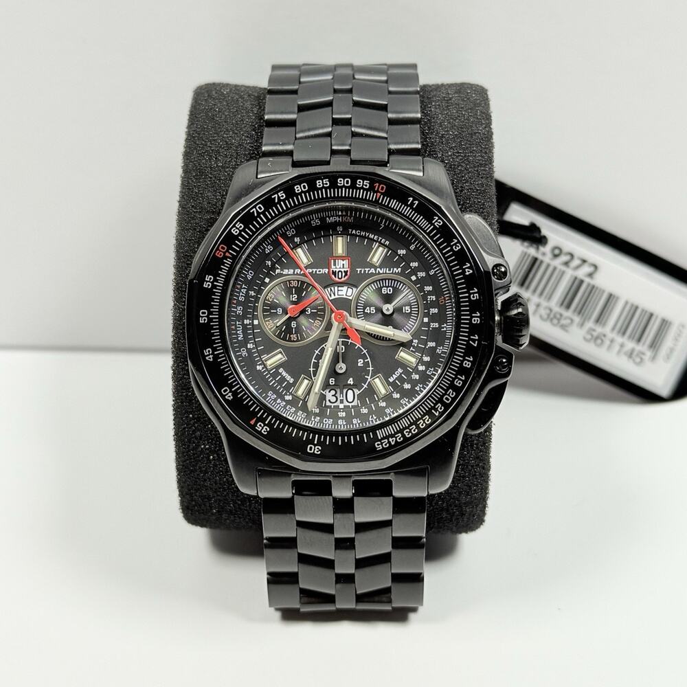 New-Open Box-Luminous F-22 RAPTOR Titanium 9270 Series Pilot Watch 44 mm XA.9272